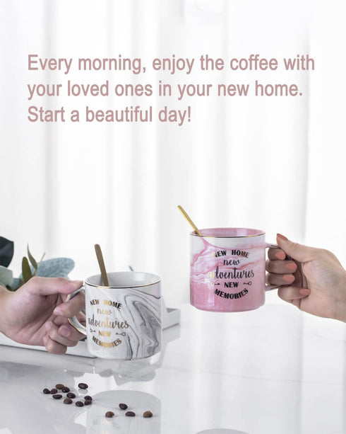 House Warming Presents for New Home - Ceramic Coffee Mug Tea Cup 11 Oz with Gift Box (Double)